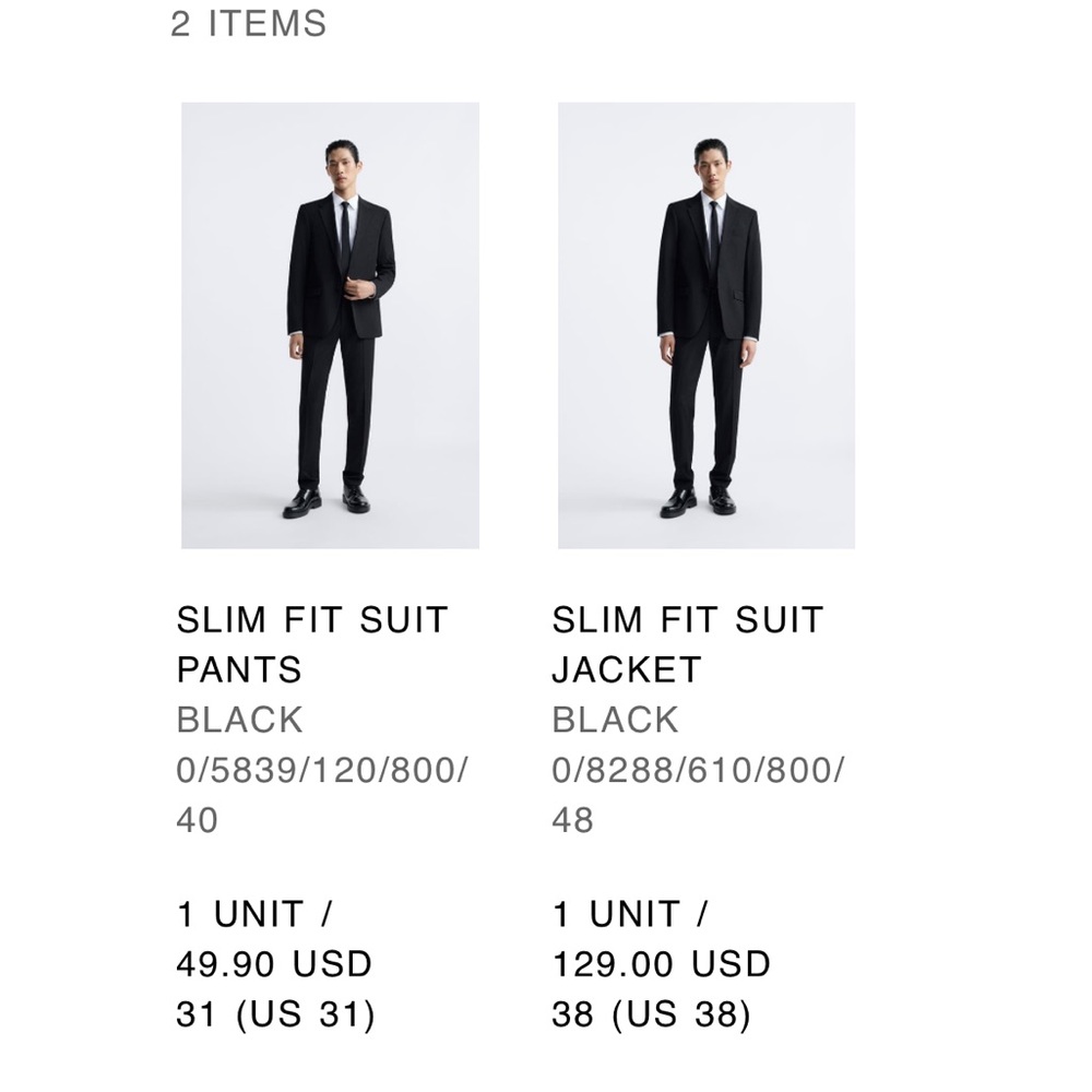 Men’s Zara Suit in Black